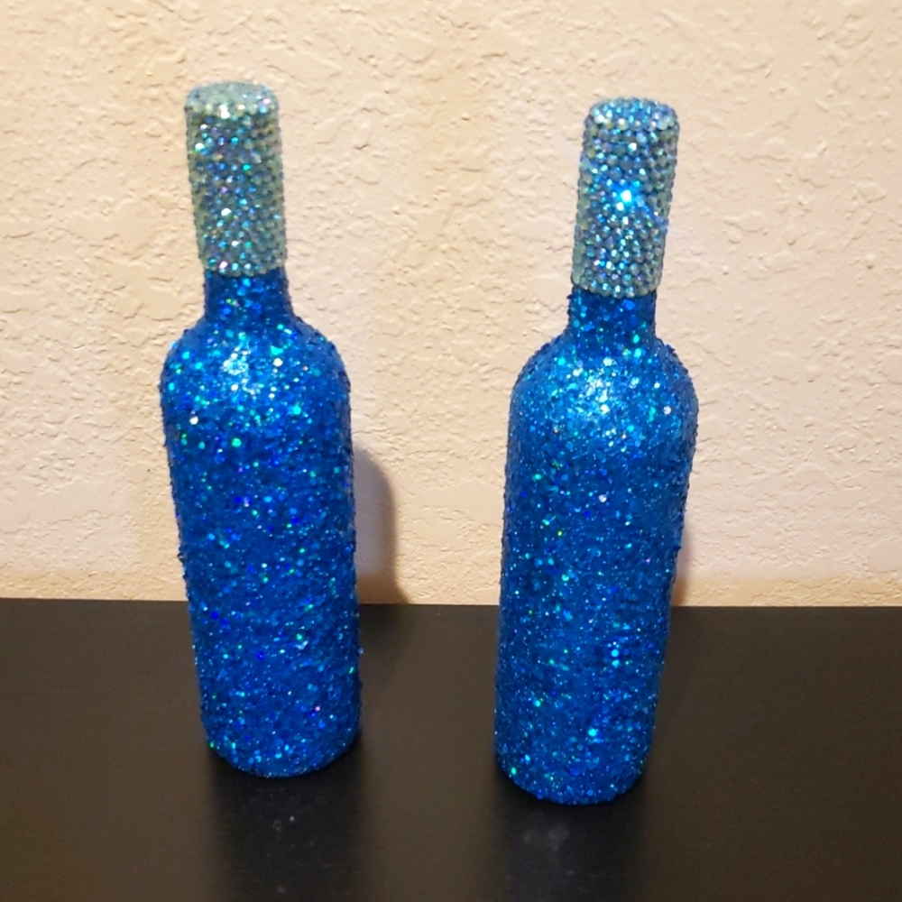 Sparkling Blue Decorative Bottles By: ChanBurSai